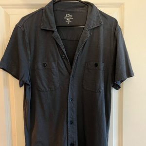 J. Crew garment dyed knit button down shirt size medium